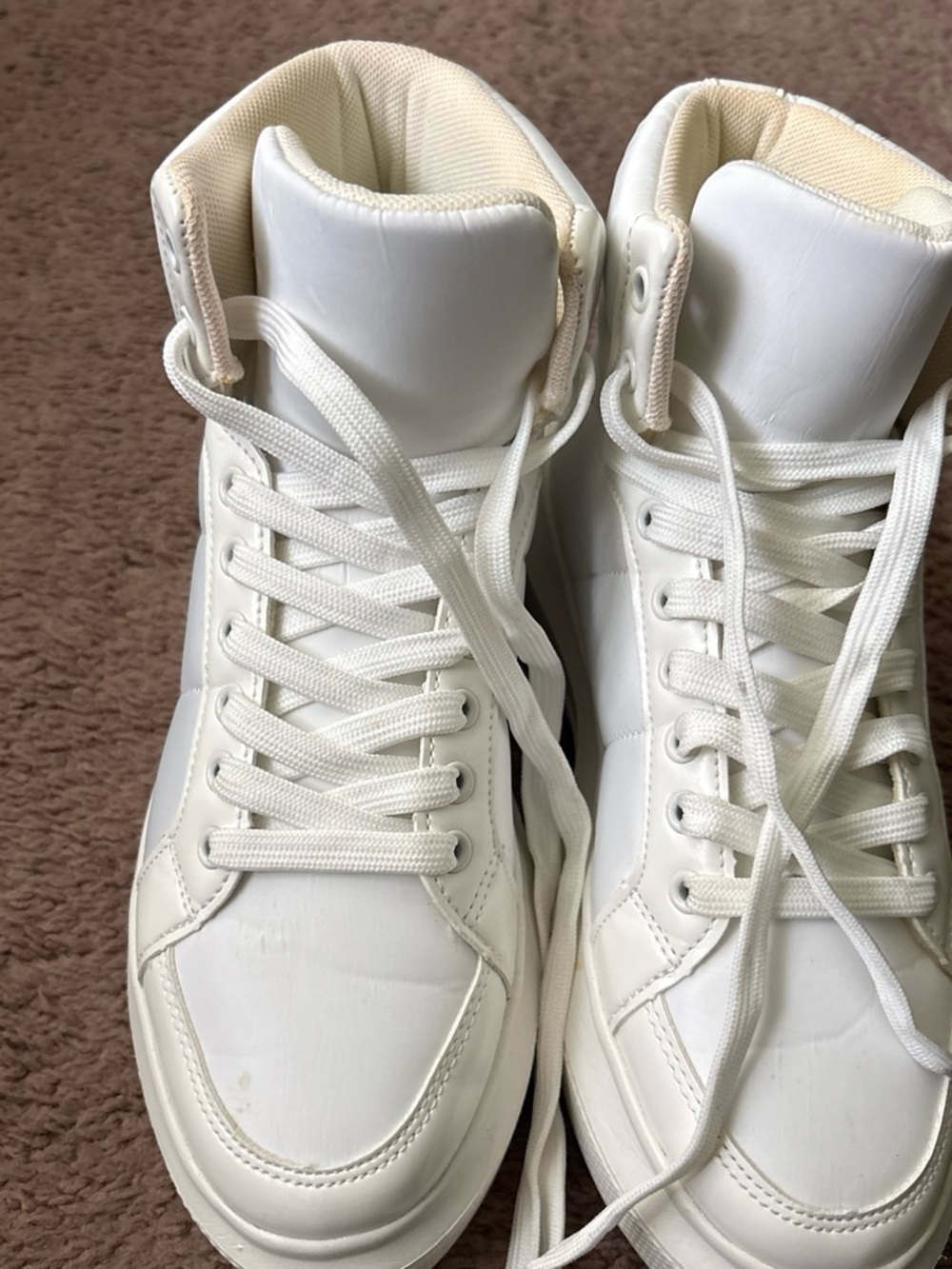 ASOS White High-Top Lace-Up Sneakers